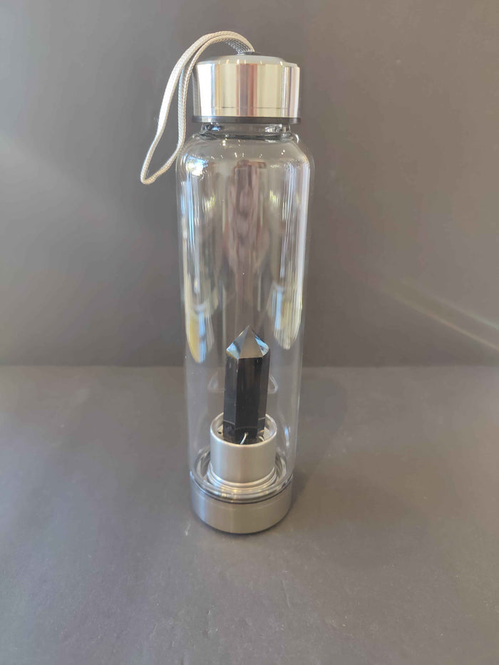 Crystal Infused Stainless Steel & Glass 16oz Water Bottle with Insulation Sleeve