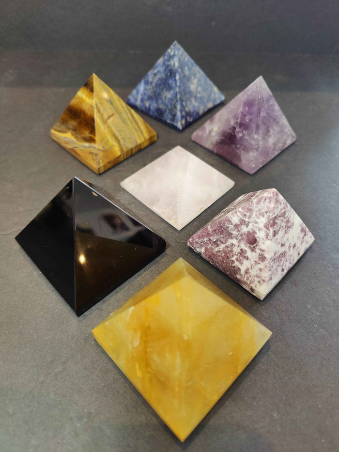 Crystal Polished Pyramid Sculpture Assorted Stones - Smokin Resin Company