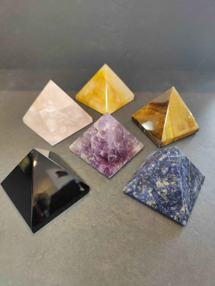 Crystal Polished Pyramid Sculpture Assorted Stones - Smokin Resin Company