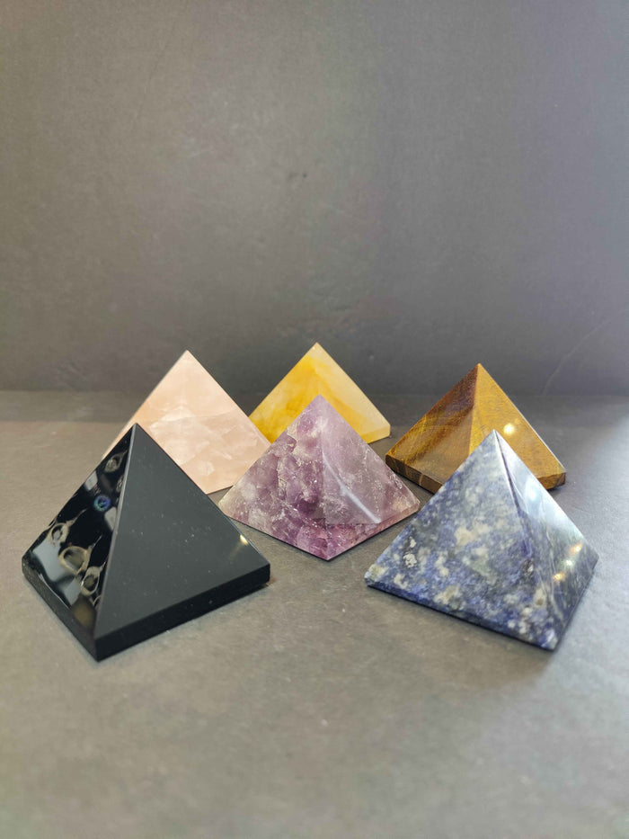 Crystal Polished Pyramid Sculpture Assorted Stones - Smokin Resin Company