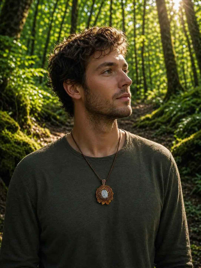 Dalmatian Jasper Pinecone Pendant | Handmade PNW Jewelry | #36