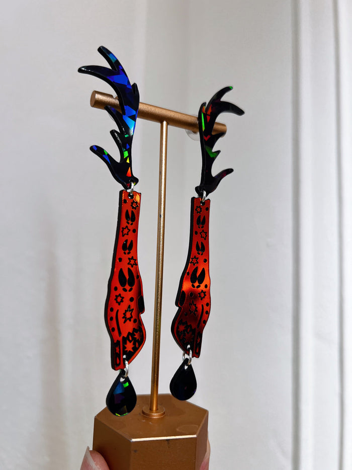 Deer Woman Acrylic Earrings Made by Rykelle Kemp (variety of colors)