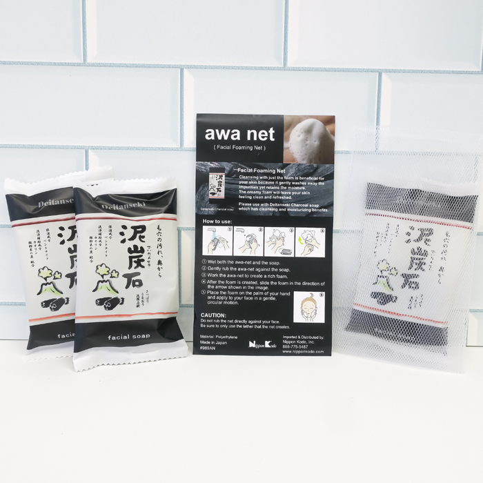 DEITANSEKI SOAP 3x30g + Awa Net Gift Set