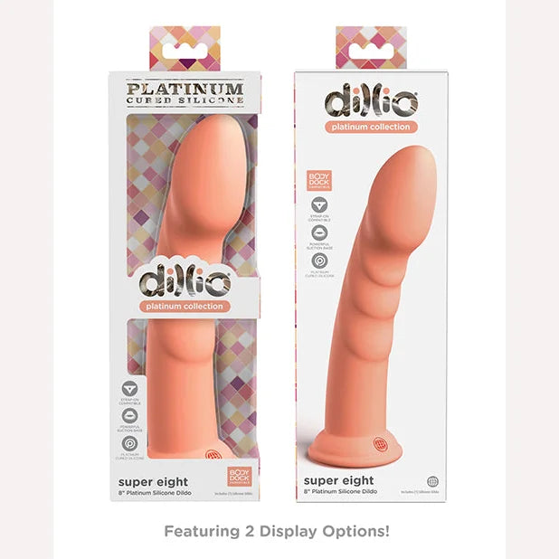 Dillio Platinum 8in Super Eight Peach Intimates Adult Boutique