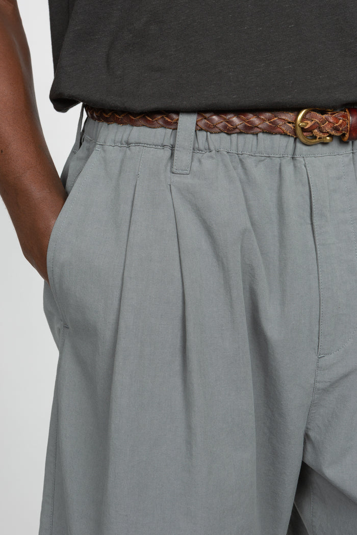 Double Pleated Pull-On Short - Light Slate