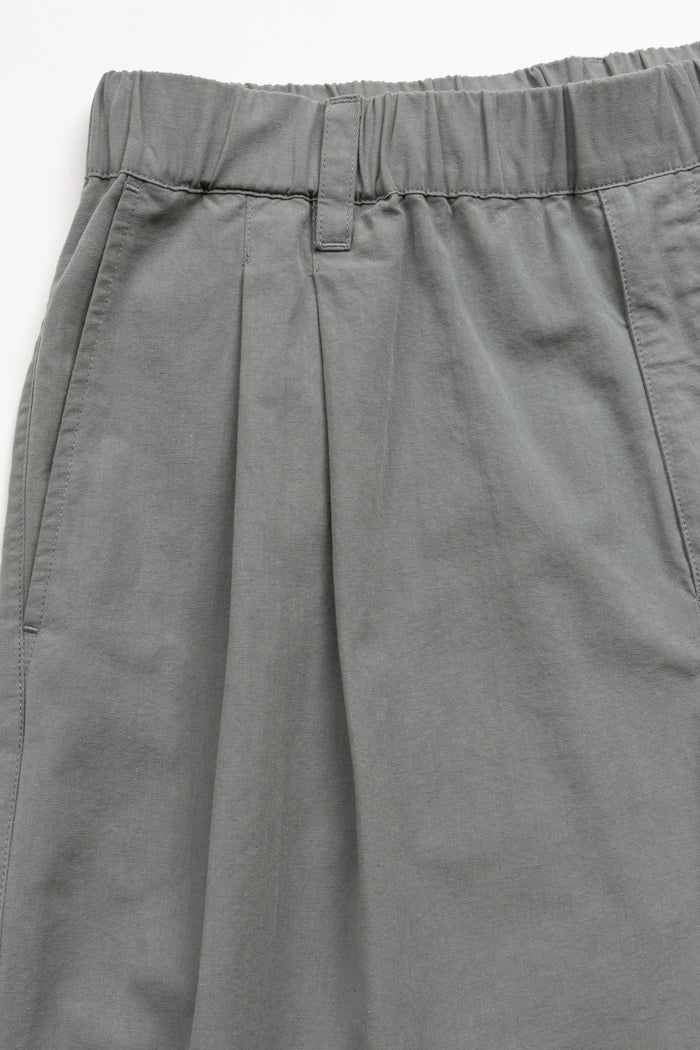Double Pleated Pull-On Short - Light Slate