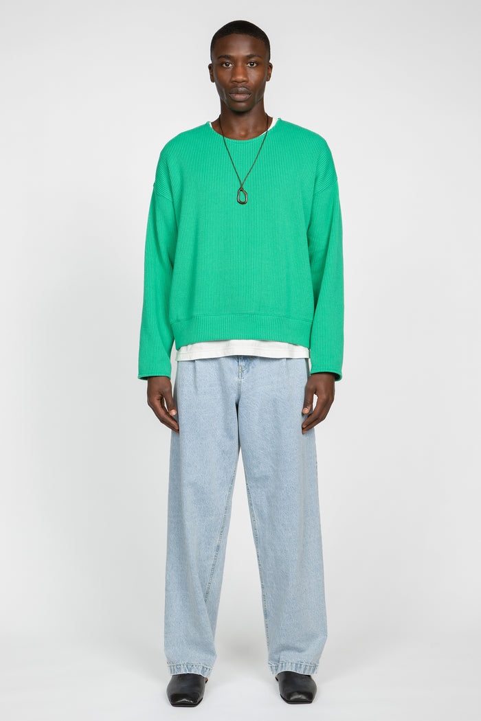Drop Shoulder Sweater - Aquamarine