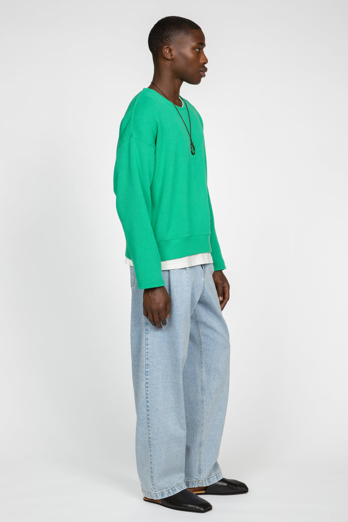 Drop Shoulder Sweater - Aquamarine
