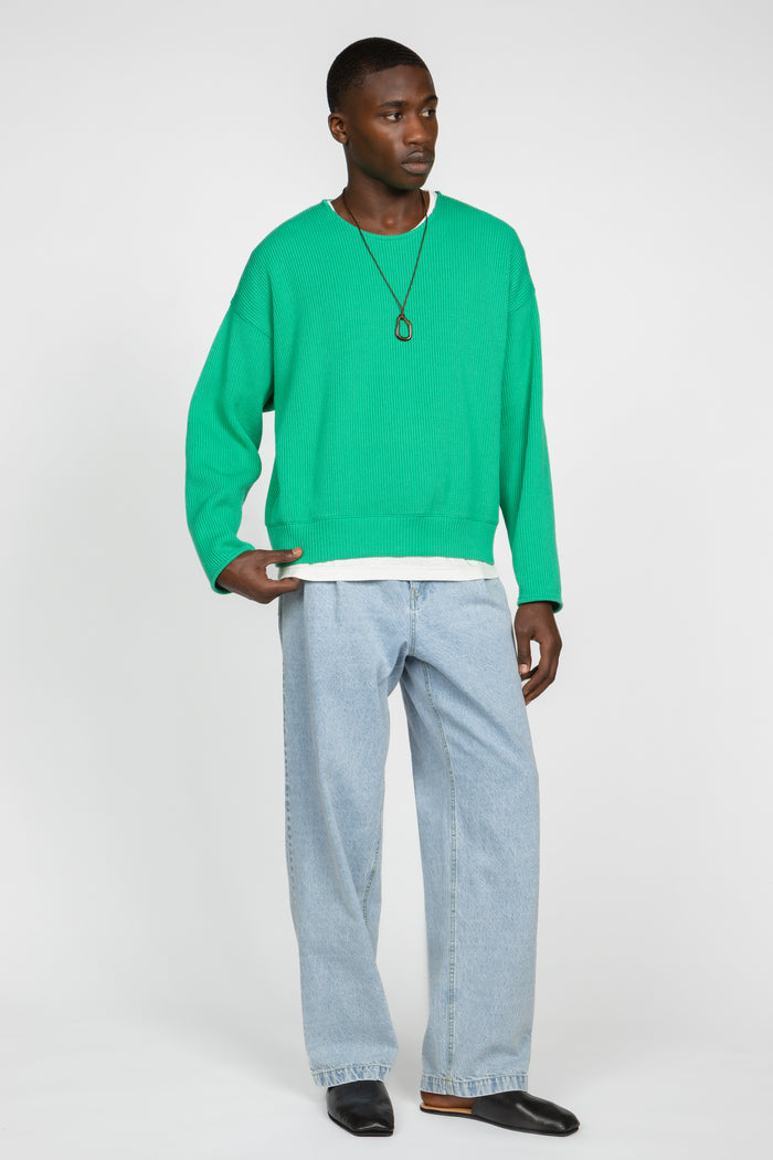 Drop Shoulder Sweater - Aquamarine