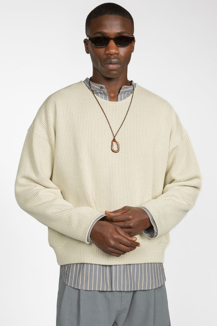 Drop Shoulder Sweater - Stone