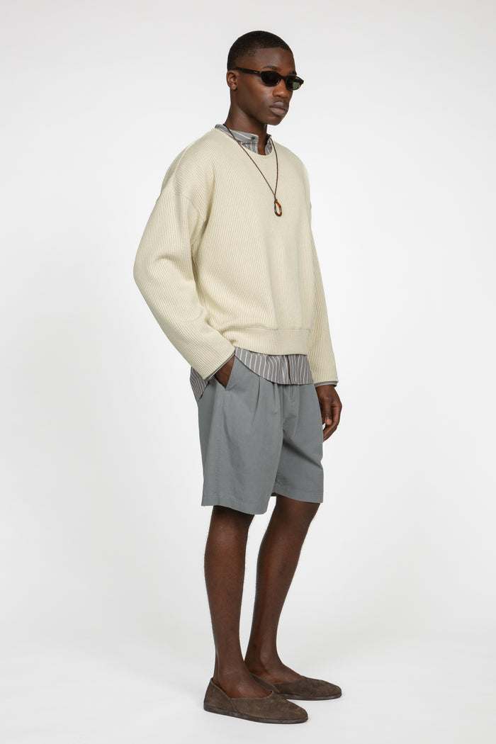 Drop Shoulder Sweater - Stone