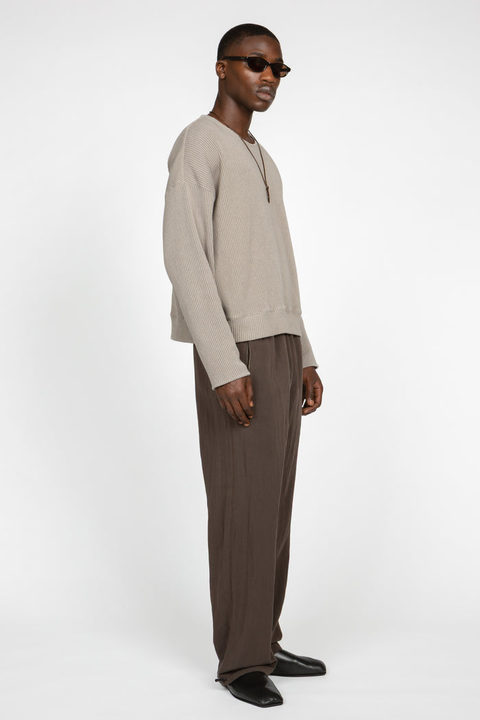 Drop Shoulder Sweater - Warm Grey