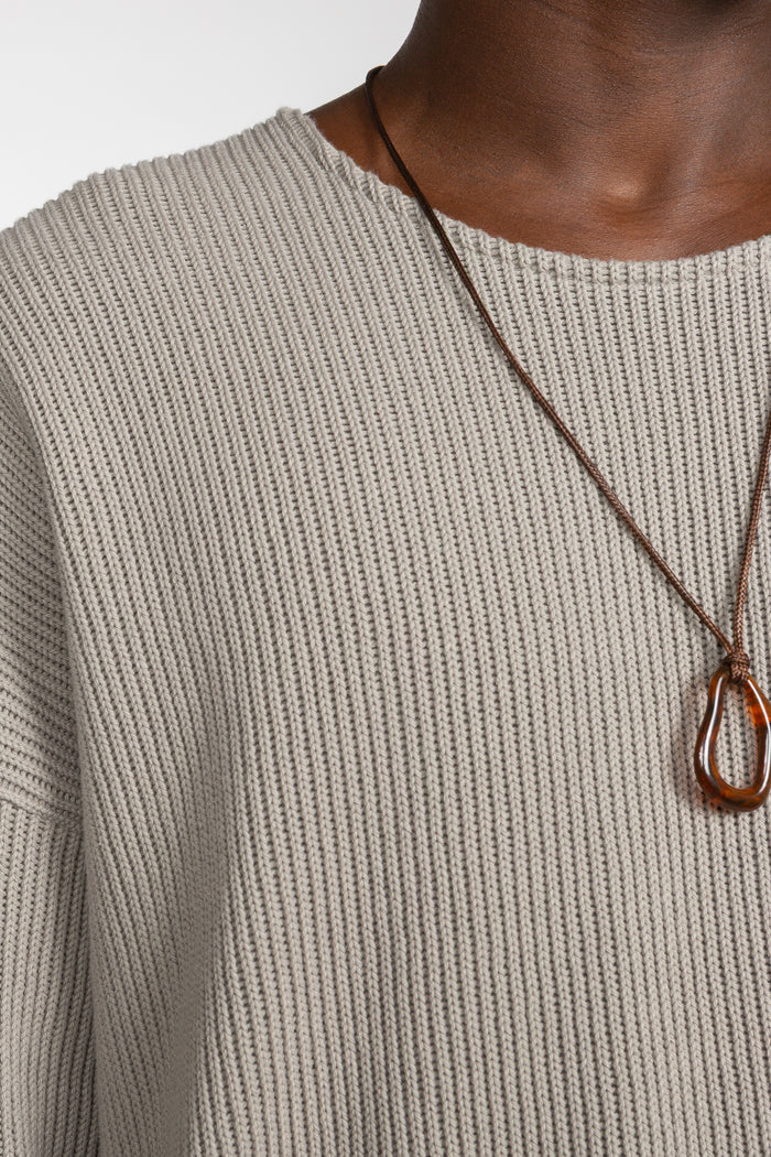 Drop Shoulder Sweater - Warm Grey