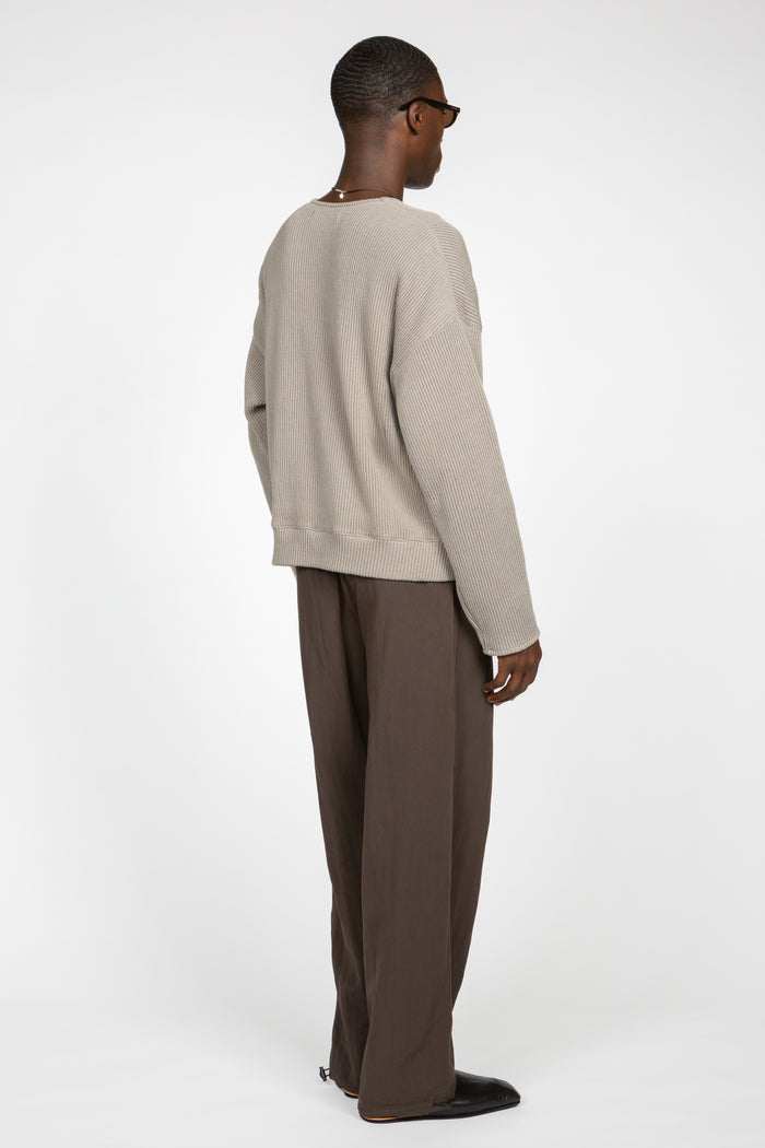 Drop Shoulder Sweater - Warm Grey