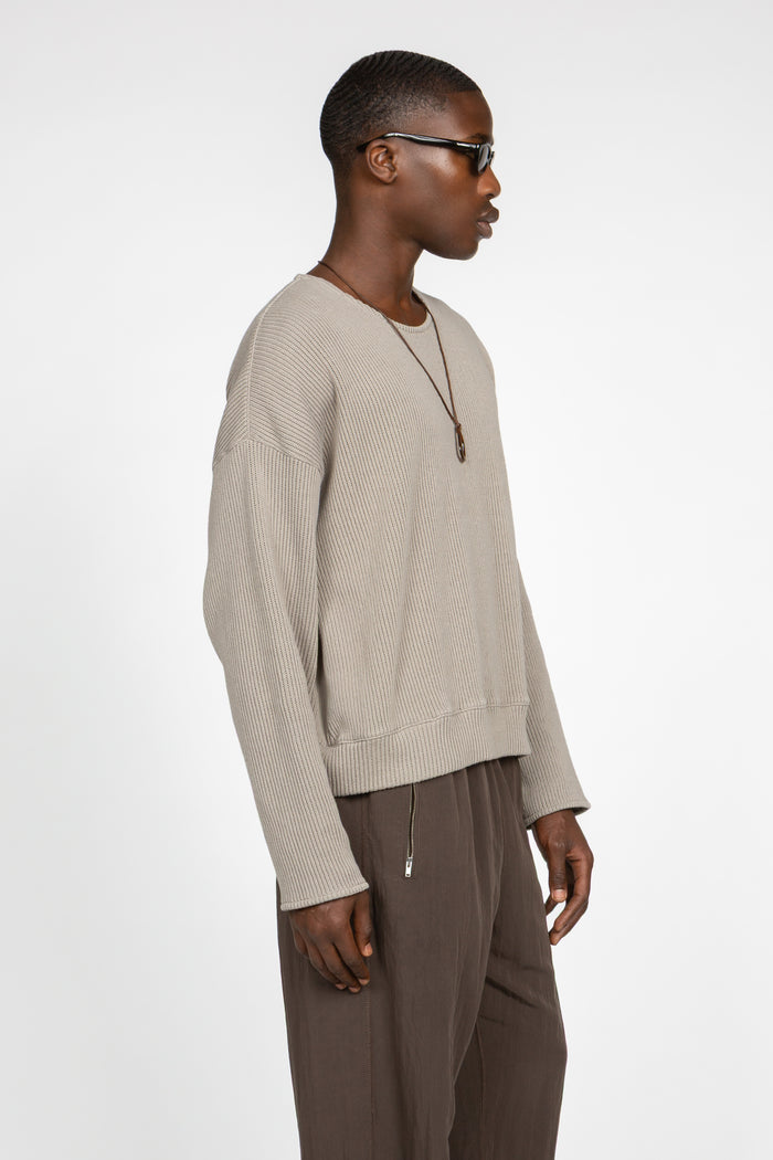 Drop Shoulder Sweater - Warm Grey