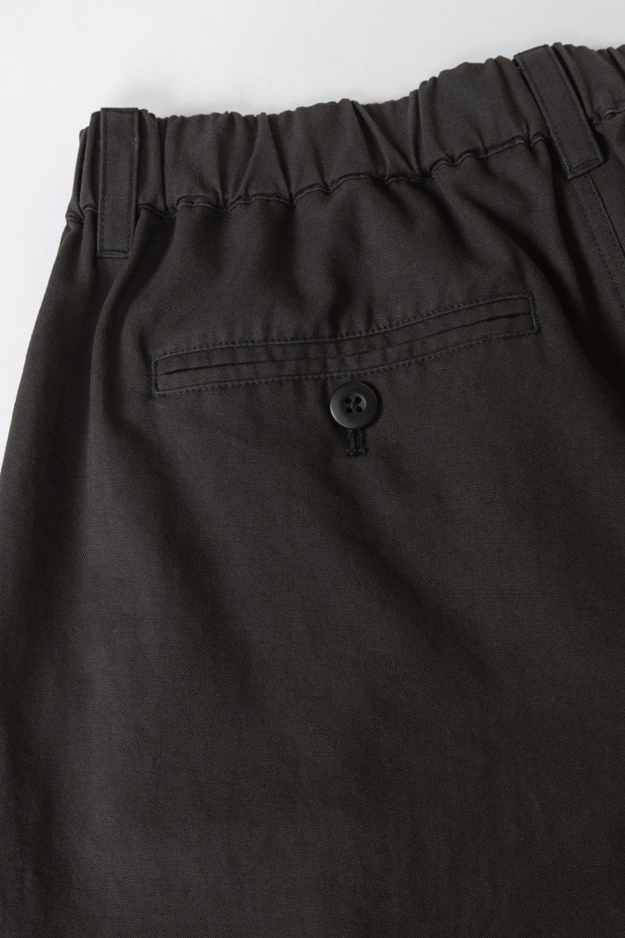 Elastic Waistband Pleated Pant - Black
