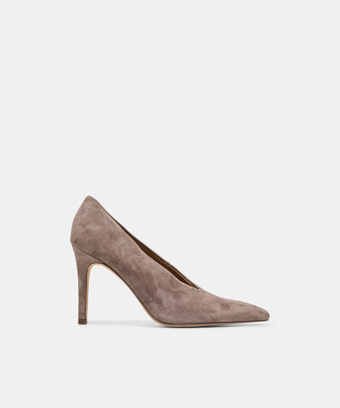 EMANI Dove Suede Stiletto Closed-Toe Heels | Dolce Vita
