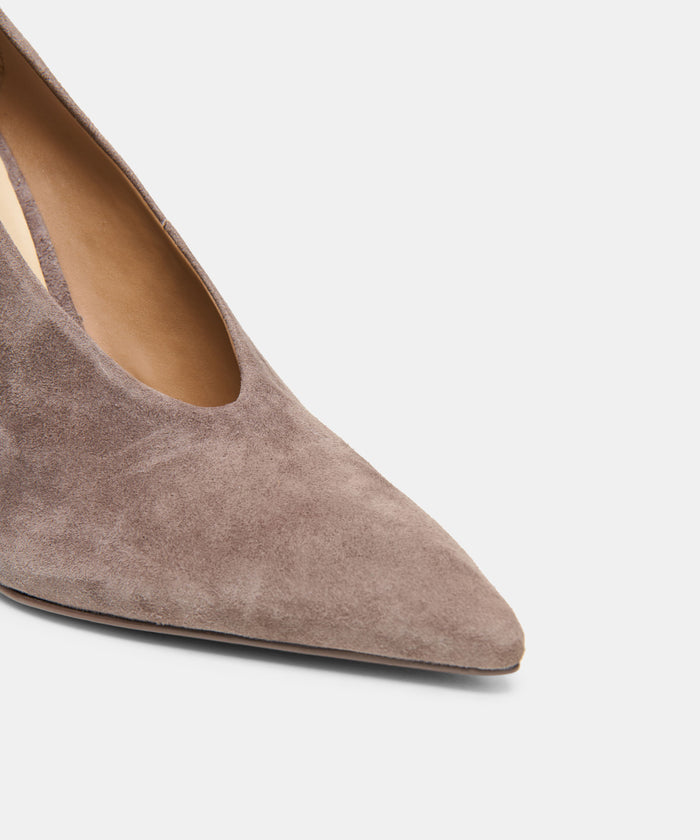 EMANI HEELS DOVE SUEDE