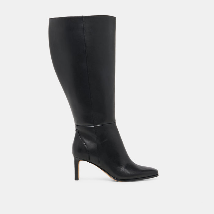 Emmi Black Leather Extra Wide Calf Boots | Dolce Vita