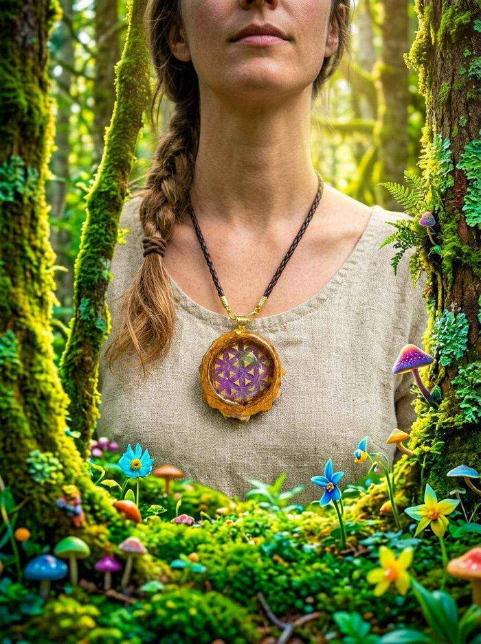 Enhance Your Look with the Unique Gold and Purple Pendant