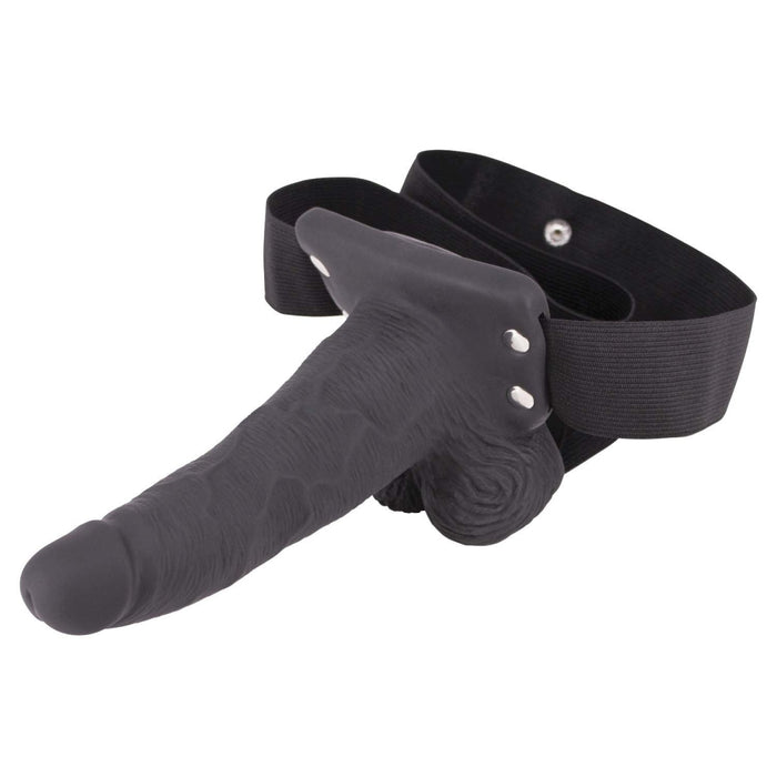 Erection Assistant Hollow Strap-on 6 Vibrating Black " Intimates Adult Boutique