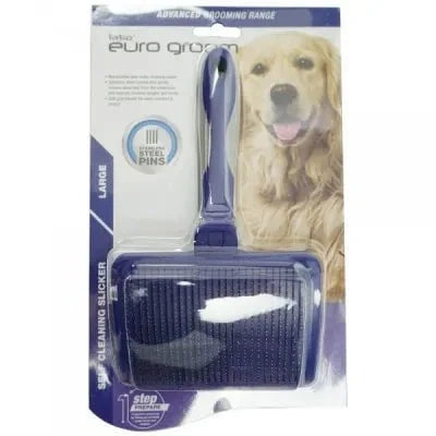Euro Groom Euro Groom Self Cleaning Medium Slicker Brush Hard Pin Dogs