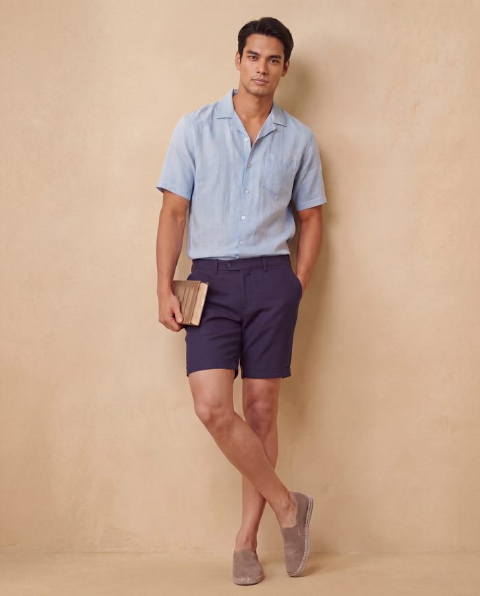 Navy Linen / Made to Measure / Standard