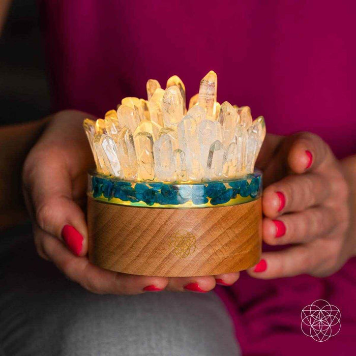 Find My Voice - Quartz & Apatite Lamp of Blooming Confidence