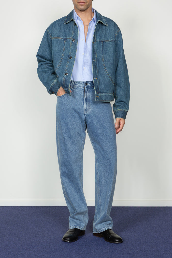 Five Pocket Twisted Seam Pant - 90's Stonewashed Denim