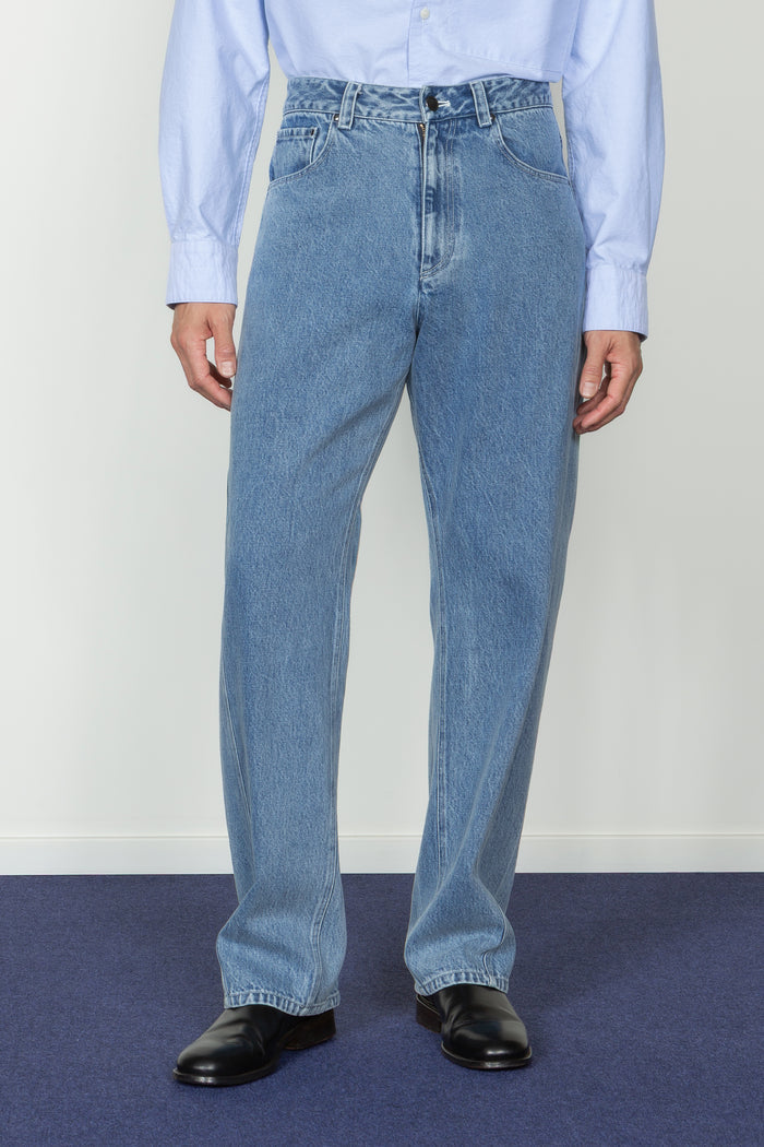 Five Pocket Twisted Seam Pant - 90's Stonewashed Denim