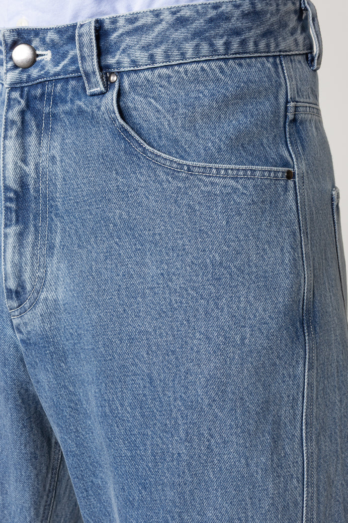 Five Pocket Twisted Seam Pant - 90's Stonewashed Denim