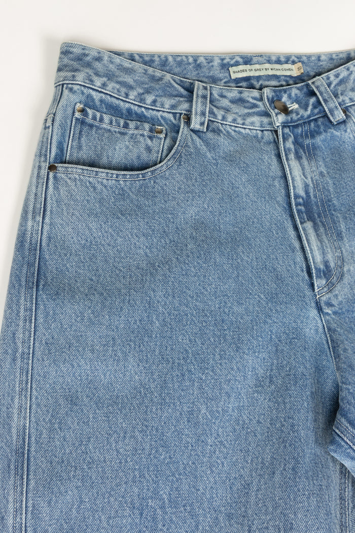 Five Pocket Twisted Seam Pant - 90's Stonewashed Denim