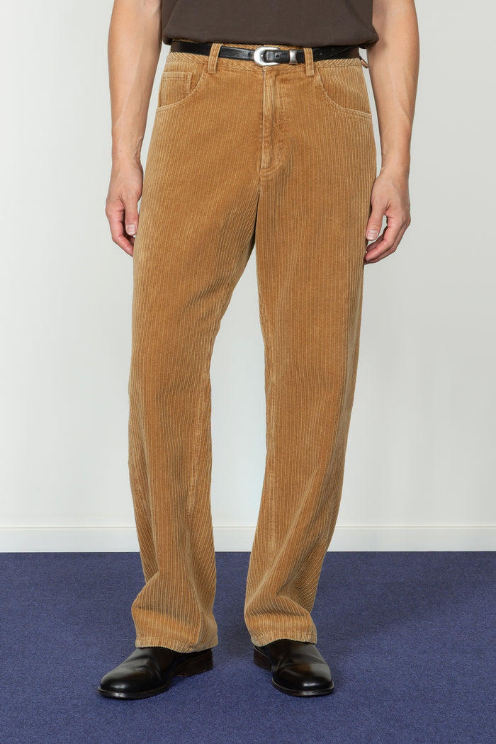 Five Pocket Twisted Seam Pant - Caramel Corduroy