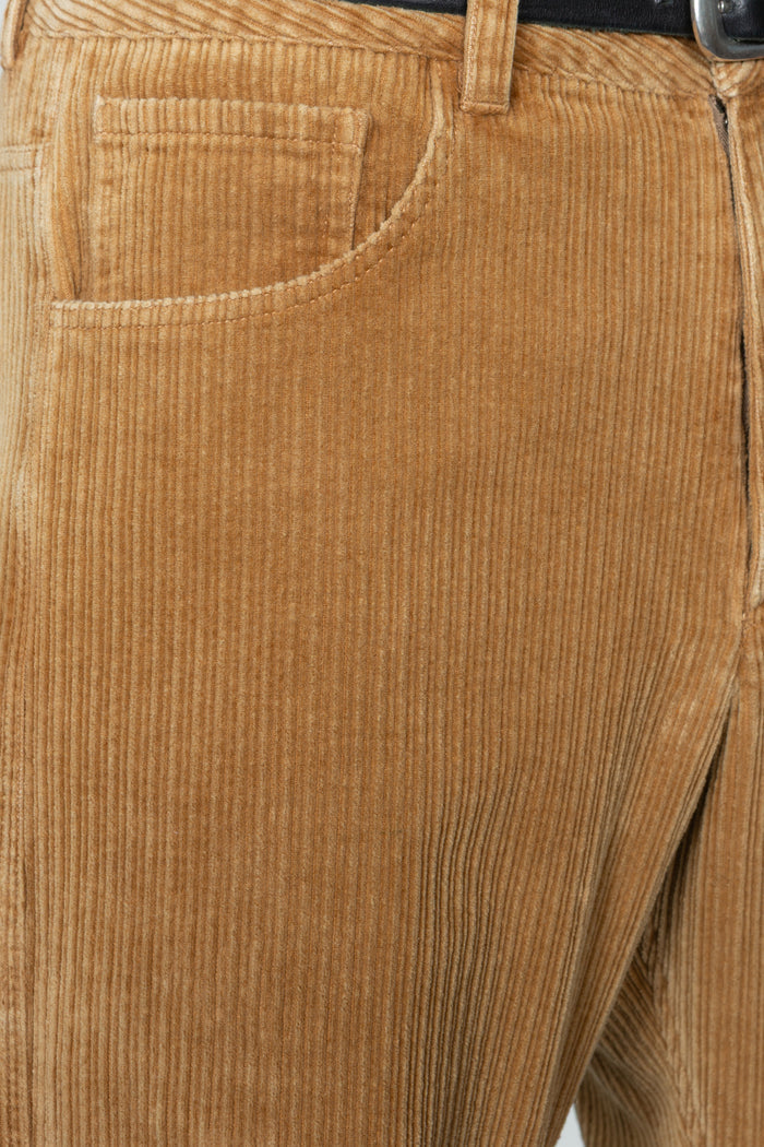 Five Pocket Twisted Seam Pant - Caramel Corduroy