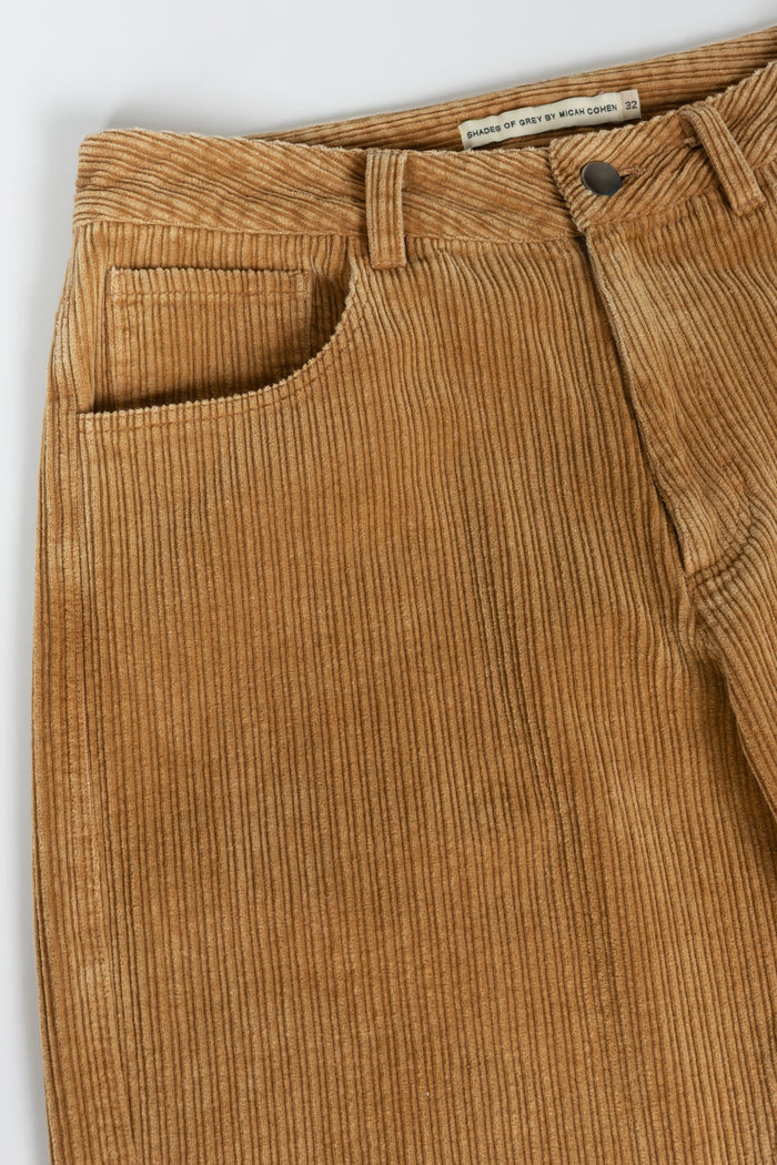 Five Pocket Twisted Seam Pant - Caramel Corduroy