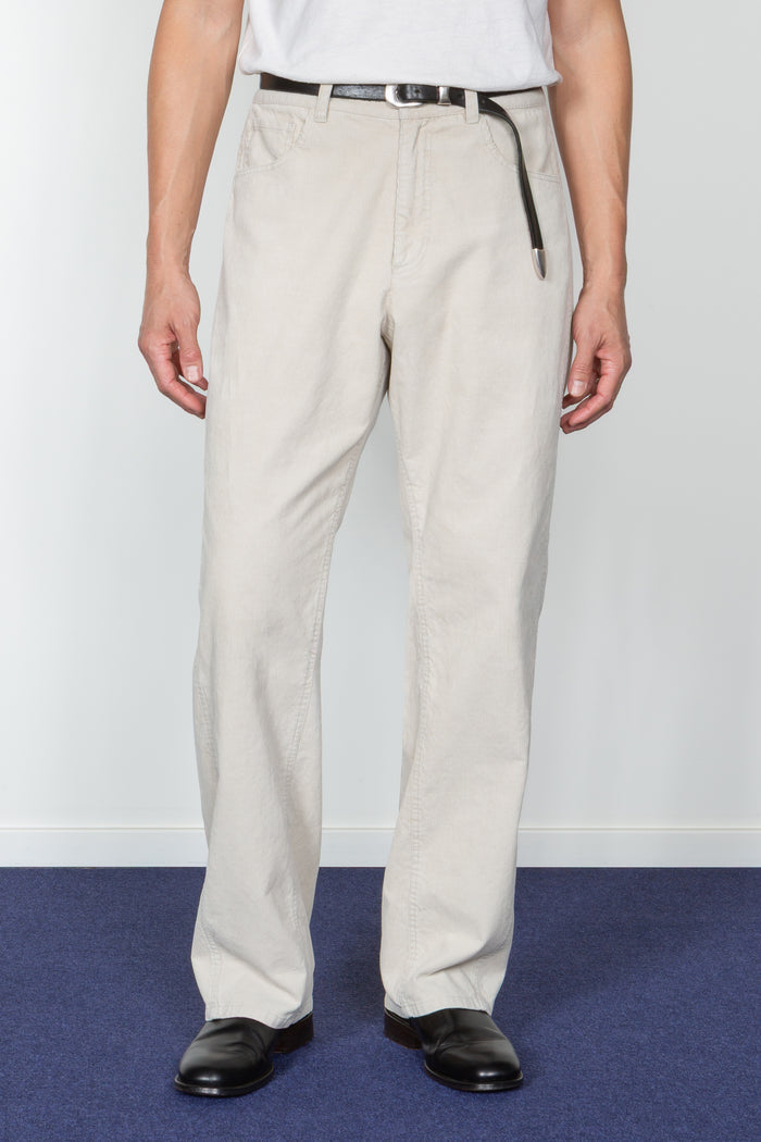 Five Pocket Twisted Seam Pant - Stone Corduroy