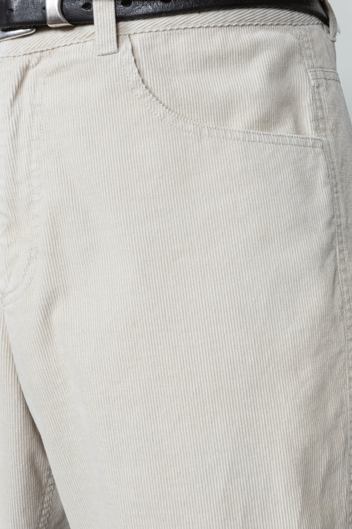 Five Pocket Twisted Seam Pant - Stone Corduroy