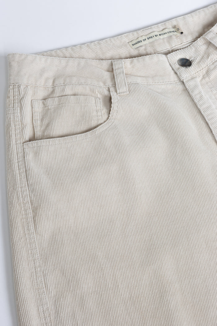 Five Pocket Twisted Seam Pant - Stone Corduroy