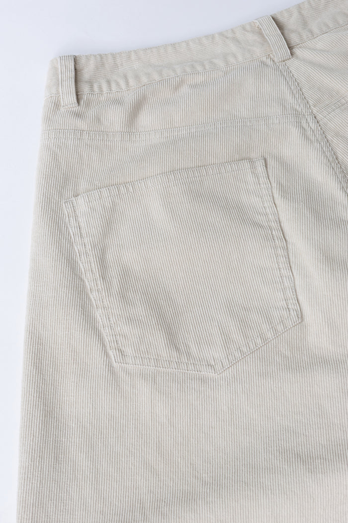 Five Pocket Twisted Seam Pant - Stone Corduroy