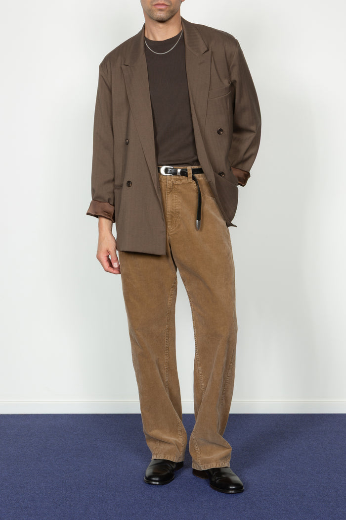 Five Pocket Twisted Seam Pant - Taupe Corduroy