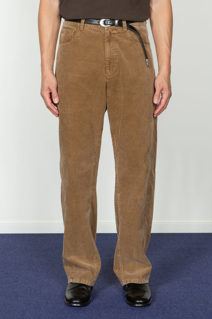 Five Pocket Twisted Seam Pant - Taupe Corduroy