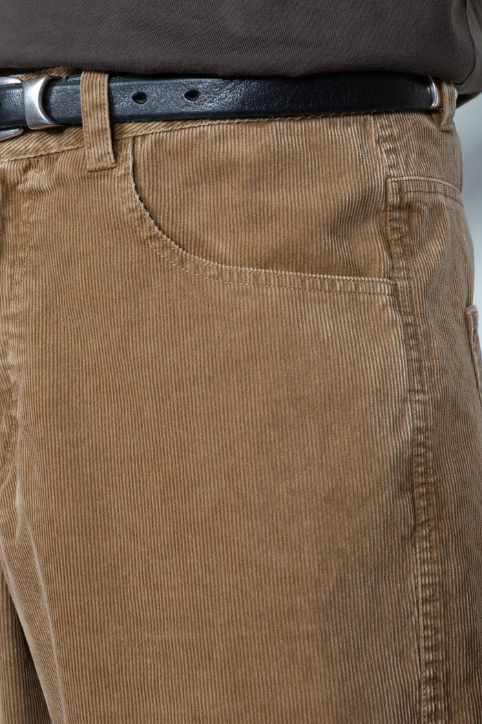 Five Pocket Twisted Seam Pant - Taupe Corduroy
