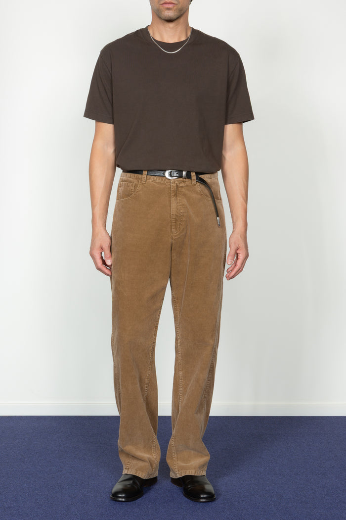 Five Pocket Twisted Seam Pant - Taupe Corduroy