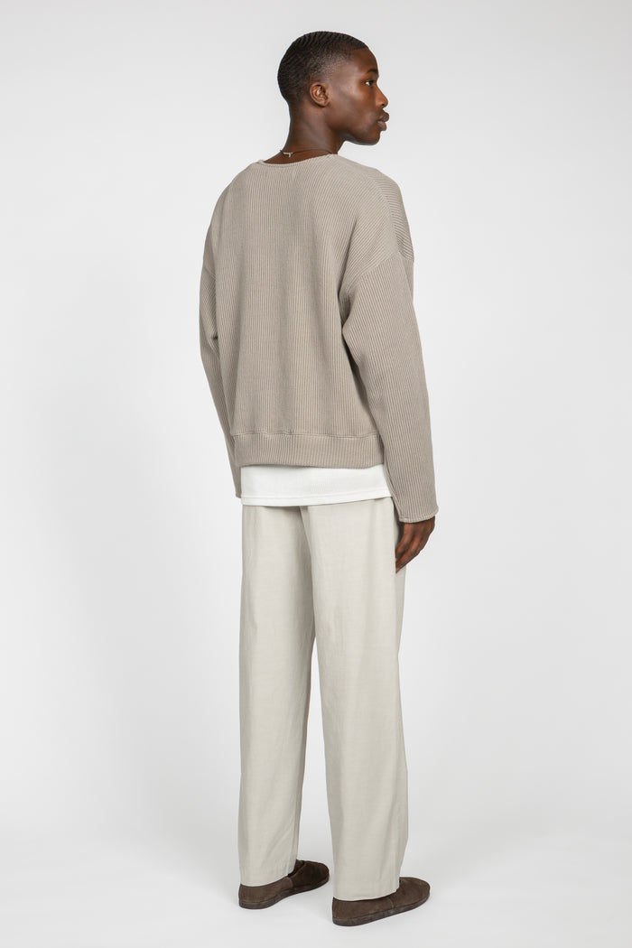 Flat Front Easy Pant - Light Grey
