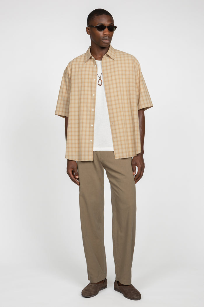 Flat Front Easy Pant - Taupe