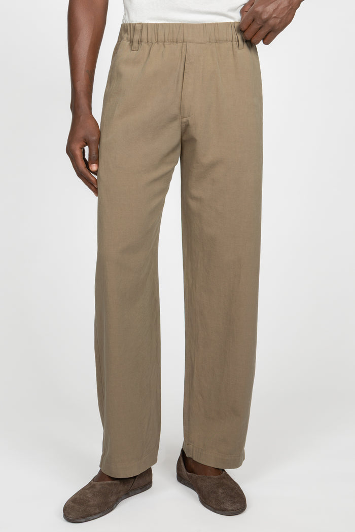 Flat Front Easy Pant - Taupe
