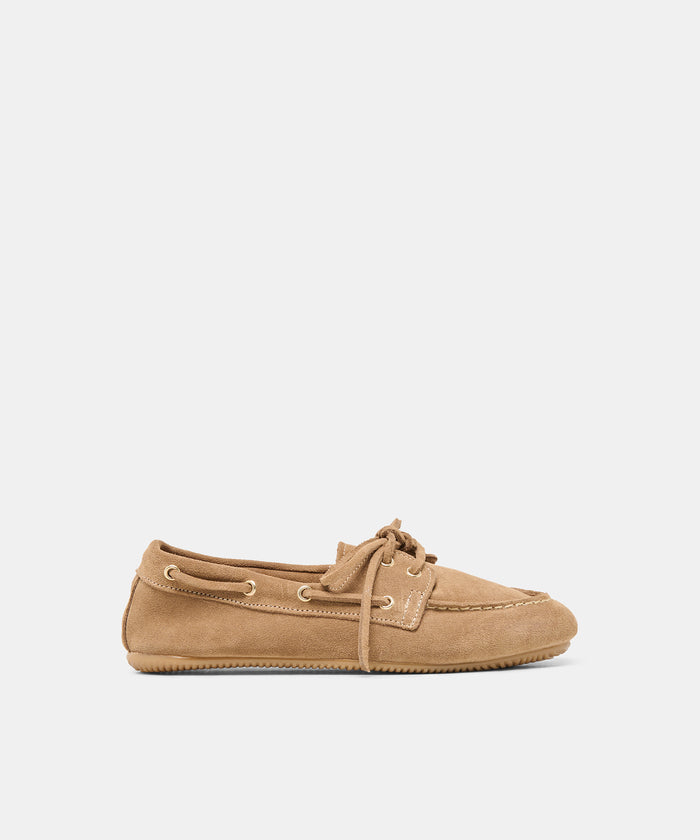 FLORAH Taupe Suede Boat Shoe Loafers | Dolce Vita