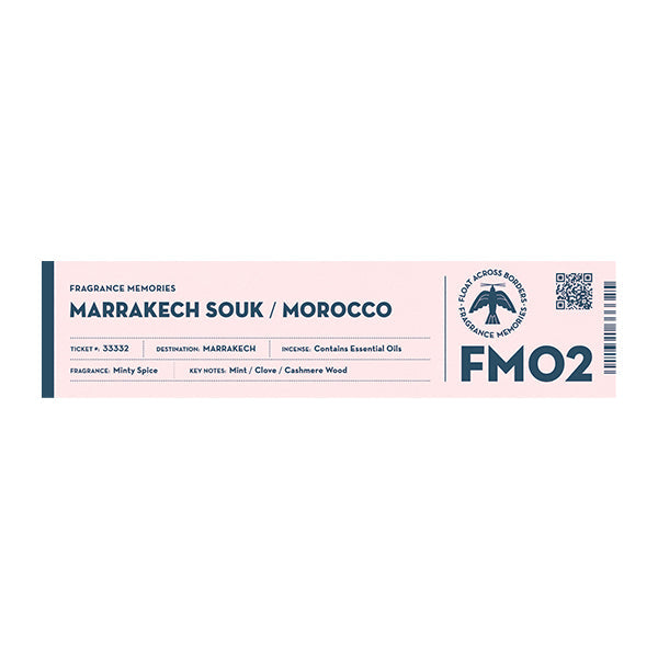 FRAGRANCE MEMORIES - FM 02 Marrakech Souk / Morocco 15 sticks (Mint, Clove, Cashmere Wood)