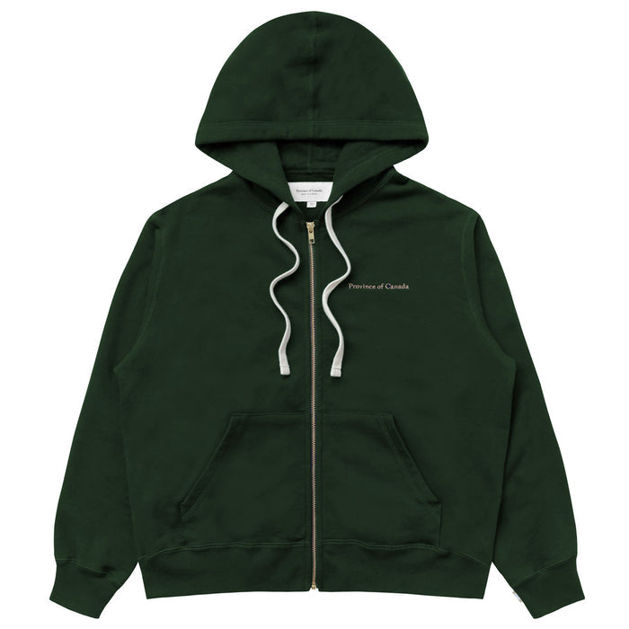 Made in Canada 100% Cotton French Terry Zip Hoodie Forest Green - Unisex - Province of Canada