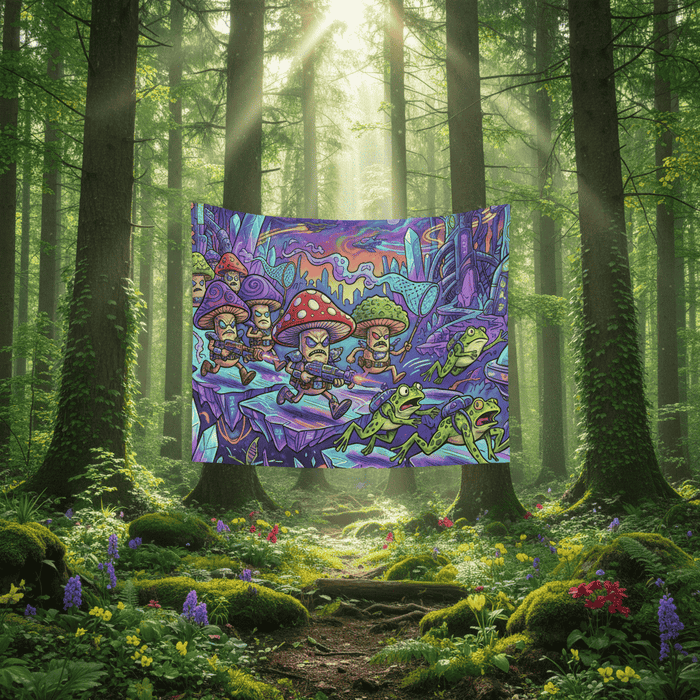 Futuristic Mushroom People Tapestry - Smokin Resin Company